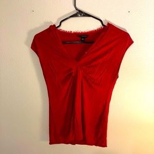 Red, soft, Banana Republic blouse